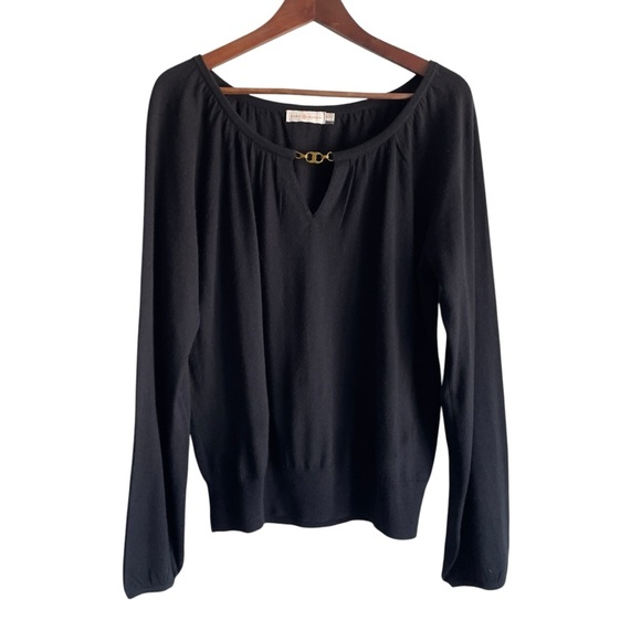 Tory Burch 100% cashmere gold key hole sweater XL - Picture 4 of 10